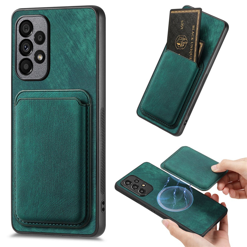 Til Samsung Galaxy A13 4G Magnetisk Cover Læder Bagcover med Aftagelig Kortholder