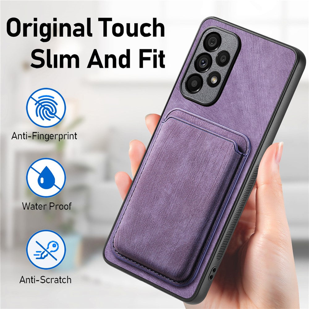 Til Samsung Galaxy A13 4G Magnetisk Cover Læder Bagcover med Aftagelig Kortholder