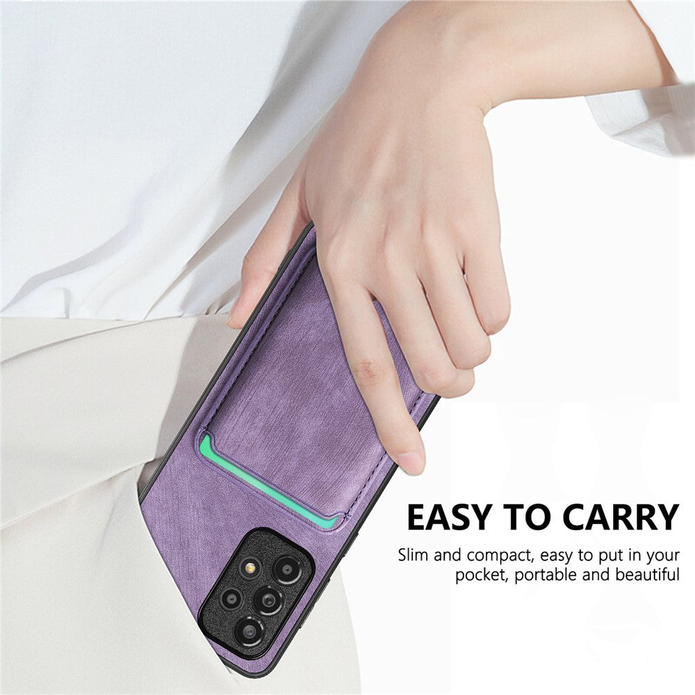 Til Samsung Galaxy A13 4G Magnetisk Cover Læder Bagcover med Aftagelig Kortholder
