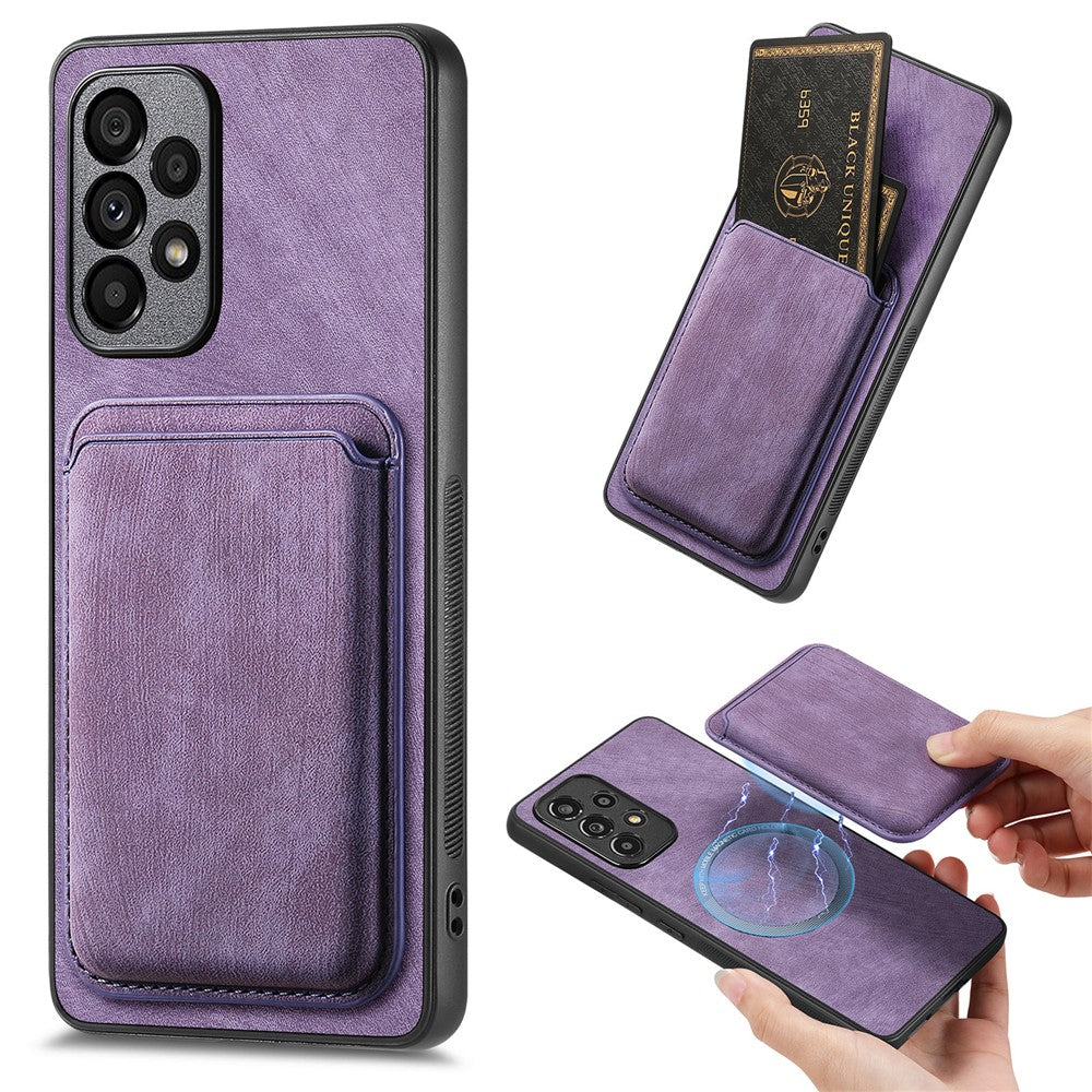 Til Samsung Galaxy A13 4G Magnetisk Cover Læder Bagcover med Aftagelig Kortholder