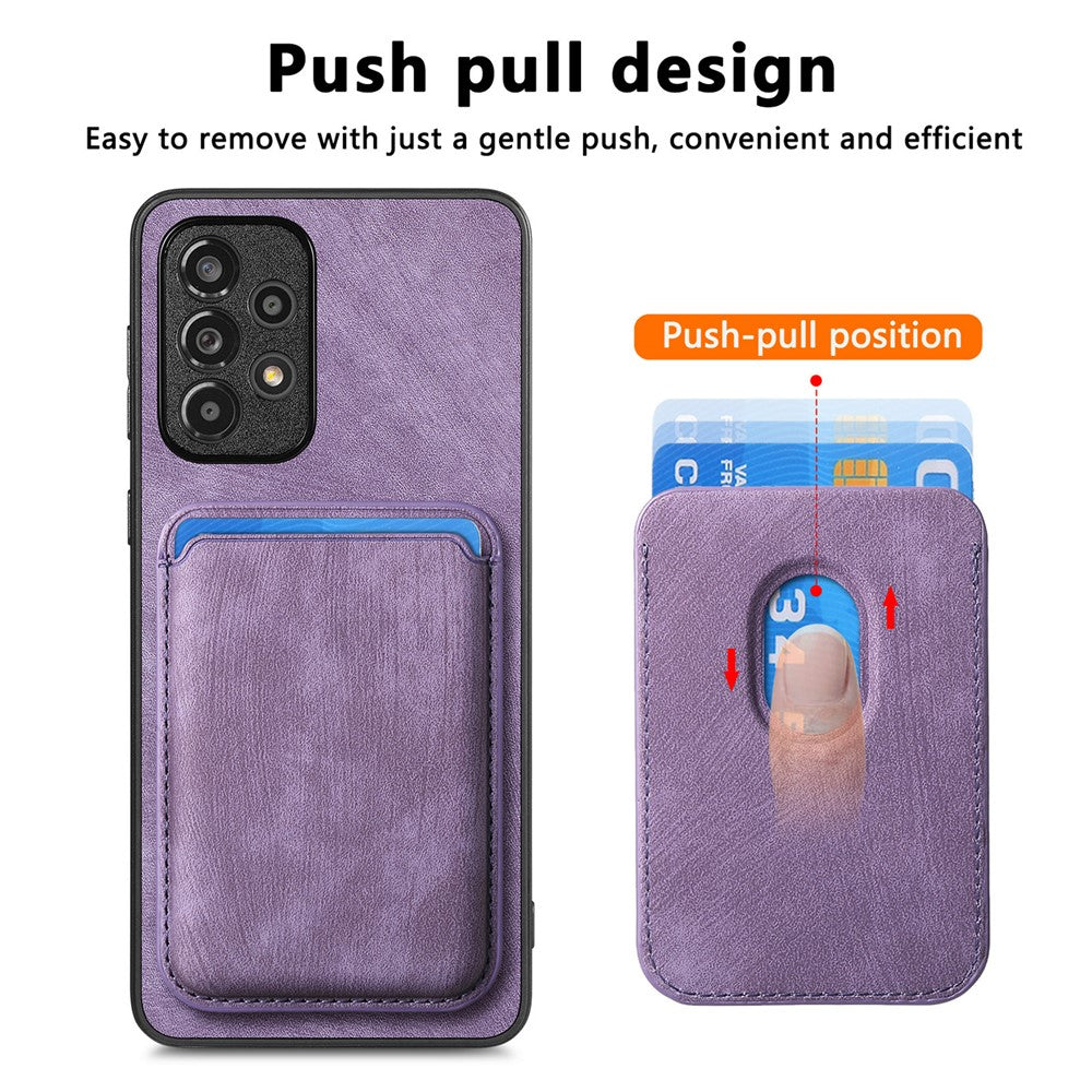 Til Samsung Galaxy A13 4G Magnetisk Cover Læder Bagcover med Aftagelig Kortholder