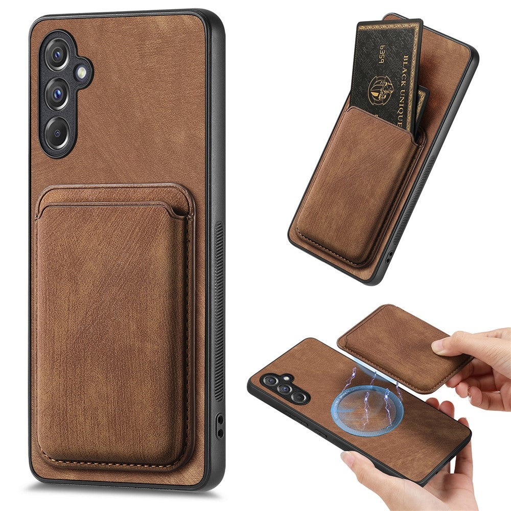 For Samsung Galaxy A15 4G / 5G Magnetic Case Leather Back Cover with Detachable Card Holder