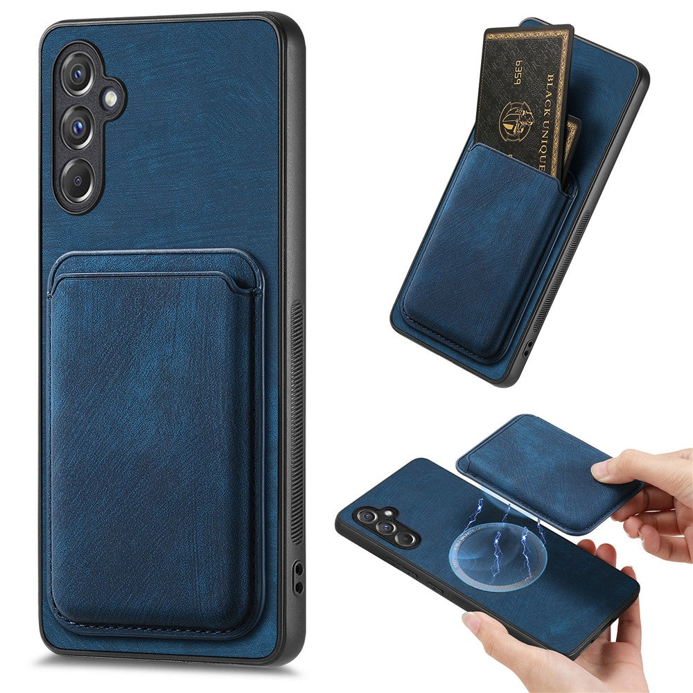 For Samsung Galaxy A15 4G / 5G Magnetic Case Leather Back Cover with Detachable Card Holder