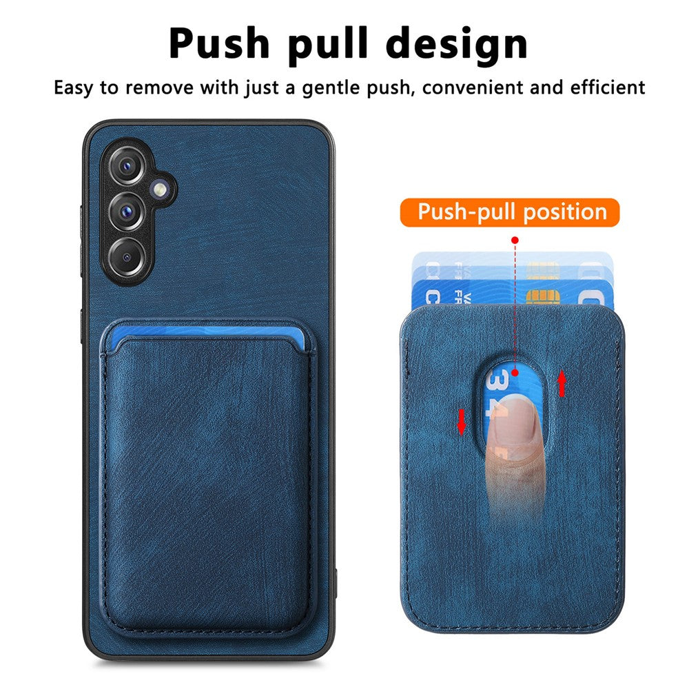 For Samsung Galaxy A15 4G / 5G Magnetic Case Leather Back Cover with Detachable Card Holder