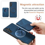 For Samsung Galaxy A15 4G / 5G Magnetic Case Leather Back Cover with Detachable Card Holder