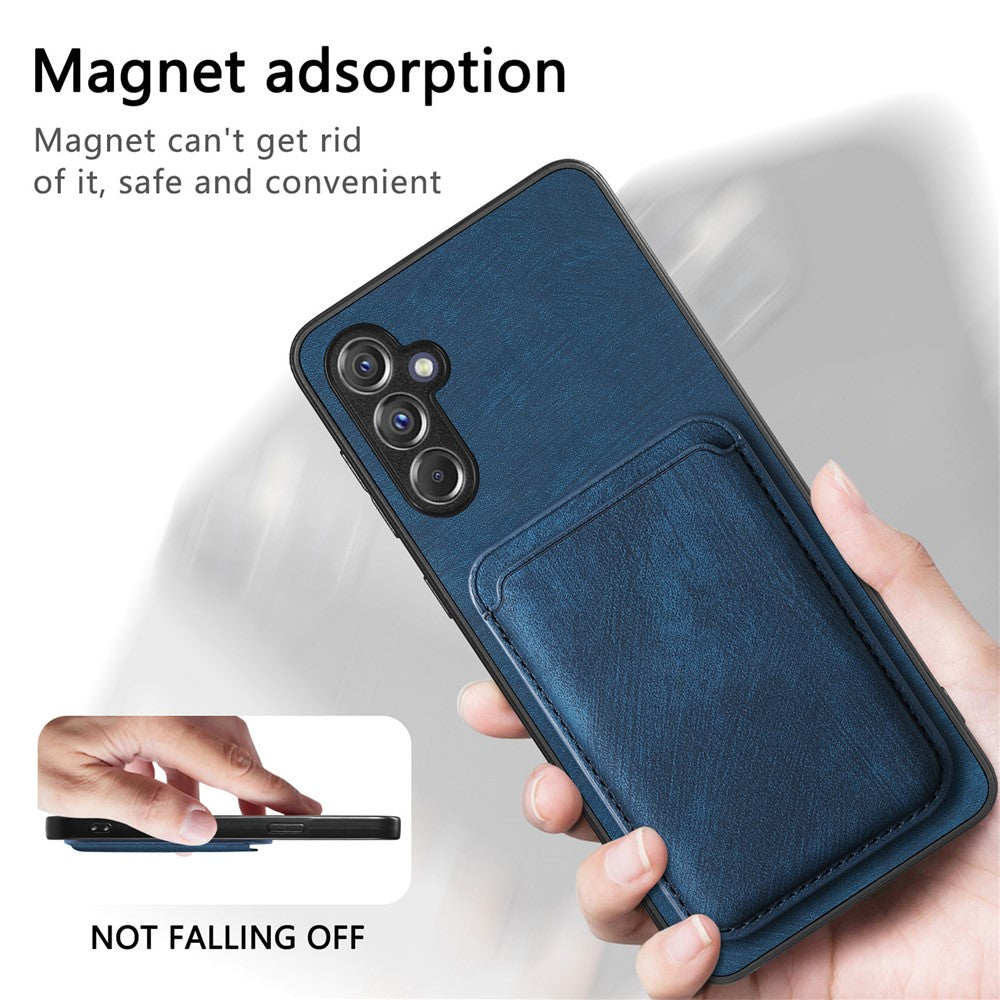 For Samsung Galaxy A15 4G / 5G Magnetic Case Leather Back Cover with Detachable Card Holder
