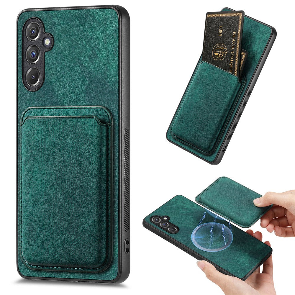 For Samsung Galaxy A15 4G / 5G Magnetic Case Leather Back Cover with Detachable Card Holder