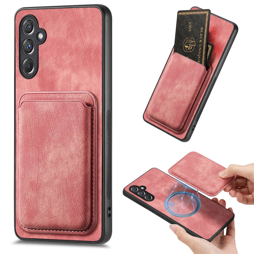 For Samsung Galaxy A15 4G / 5G Magnetic Case Leather Back Cover with Detachable Card Holder