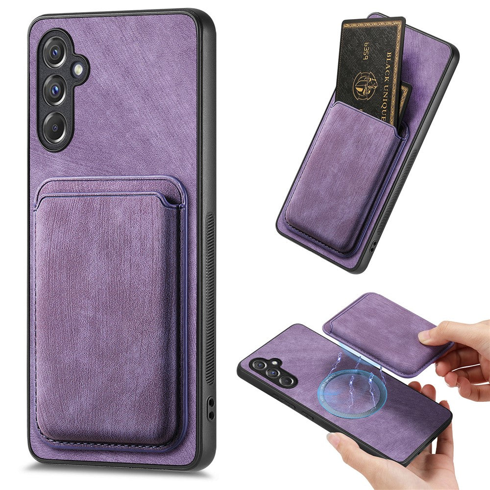 For Samsung Galaxy A15 4G / 5G Magnetic Case Leather Back Cover with Detachable Card Holder