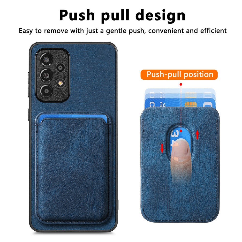 Til Samsung Galaxy A53 5G magnetisk cover i læder med aftagelig kortholder