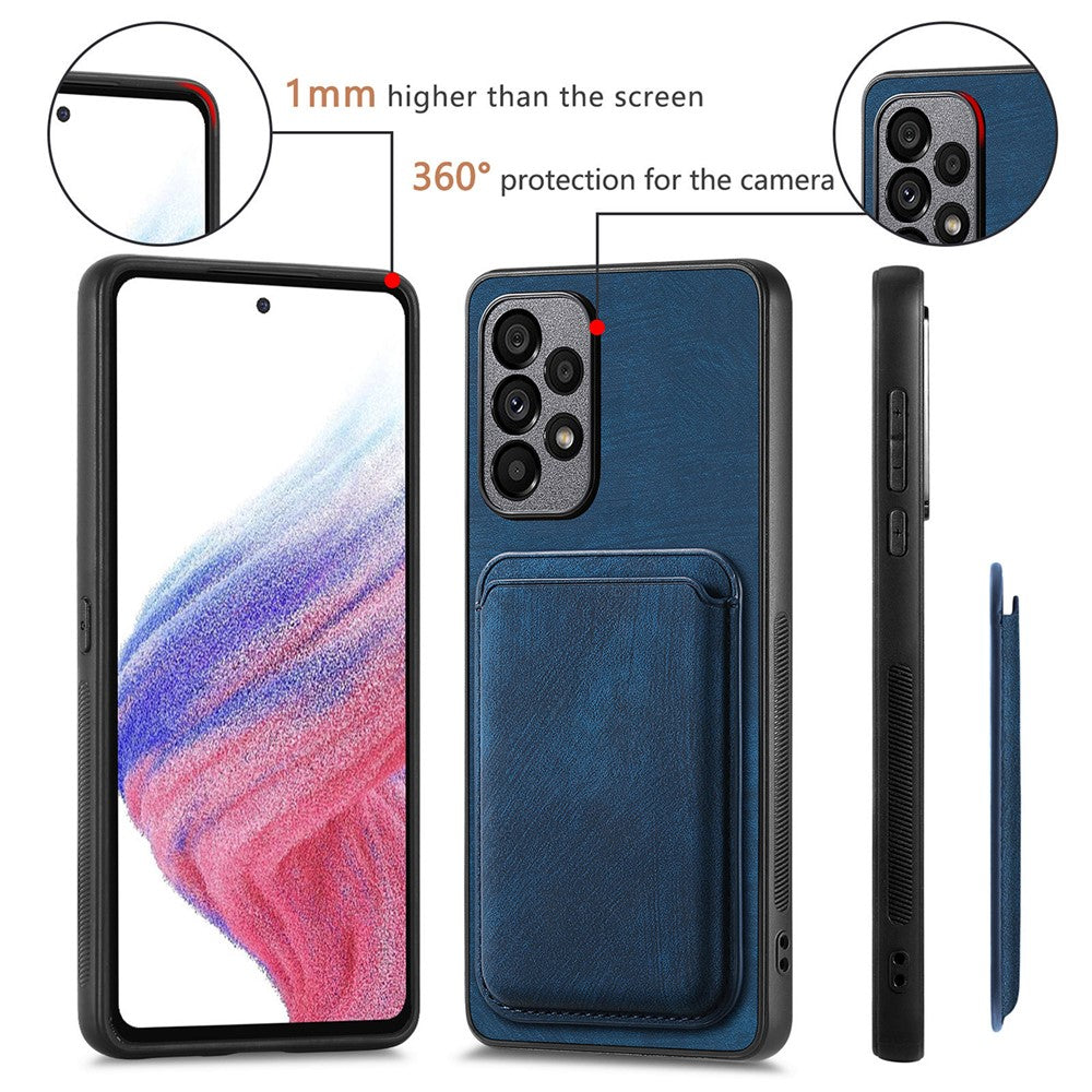 Til Samsung Galaxy A53 5G magnetisk cover i læder med aftagelig kortholder