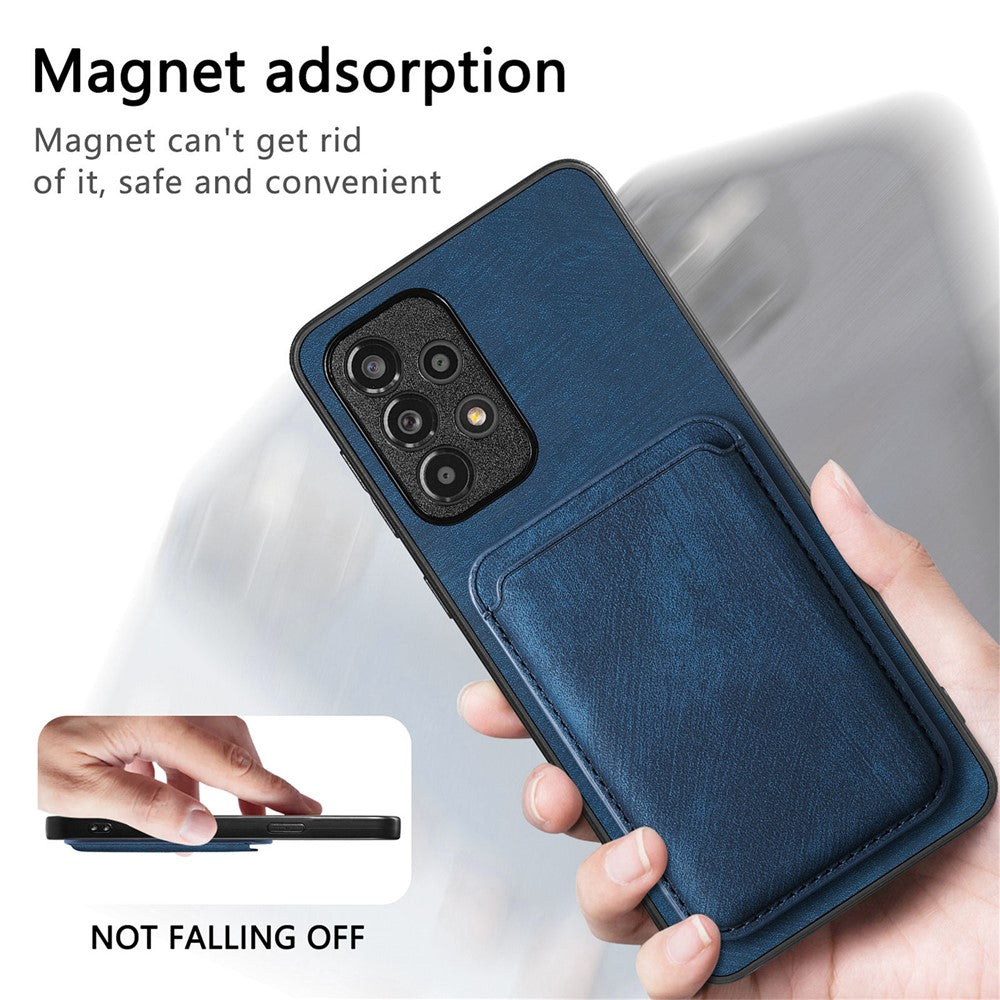 Til Samsung Galaxy A53 5G magnetisk cover i læder med aftagelig kortholder