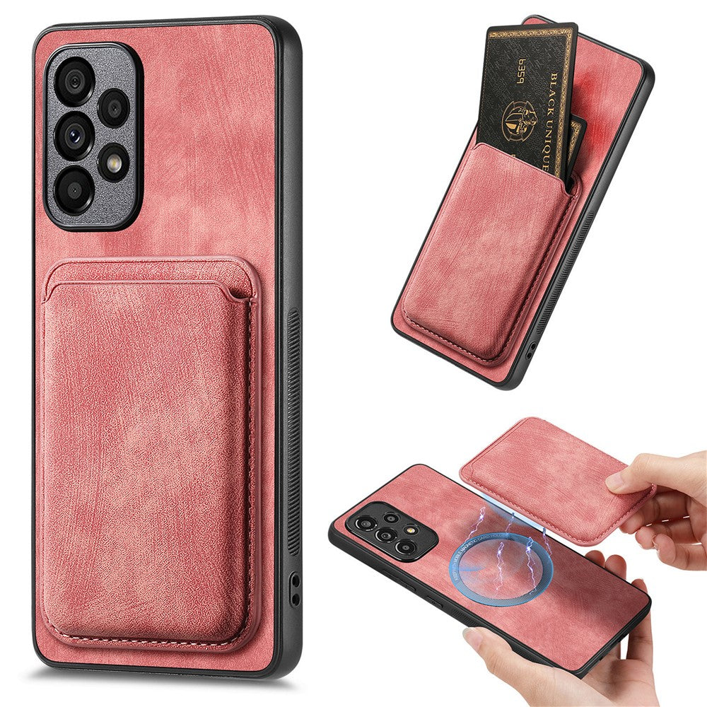 Til Samsung Galaxy A53 5G magnetisk cover i læder med aftagelig kortholder