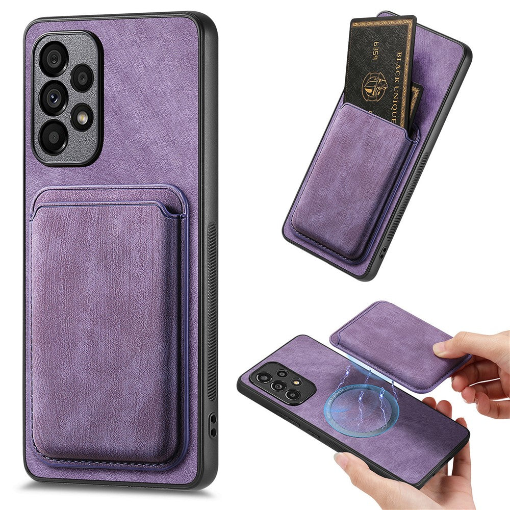 Til Samsung Galaxy A53 5G magnetisk cover i læder med aftagelig kortholder