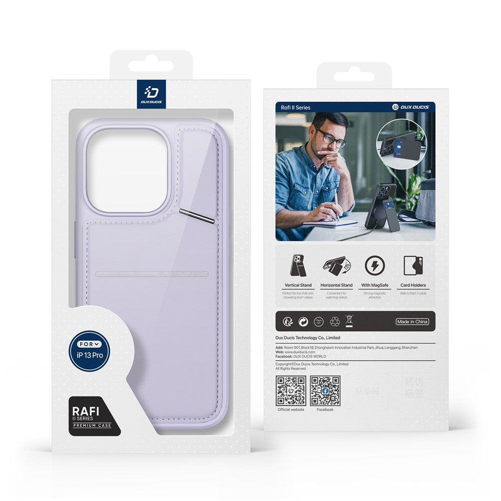 DUX DUCIS Rafi II Series iPhone 13 Pro Fodral Kortfack RFID-blockering Skydd