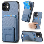C1-11 for iPhone 11 Case Kickstand Carbon Fiber Texture Smart Phone Cover