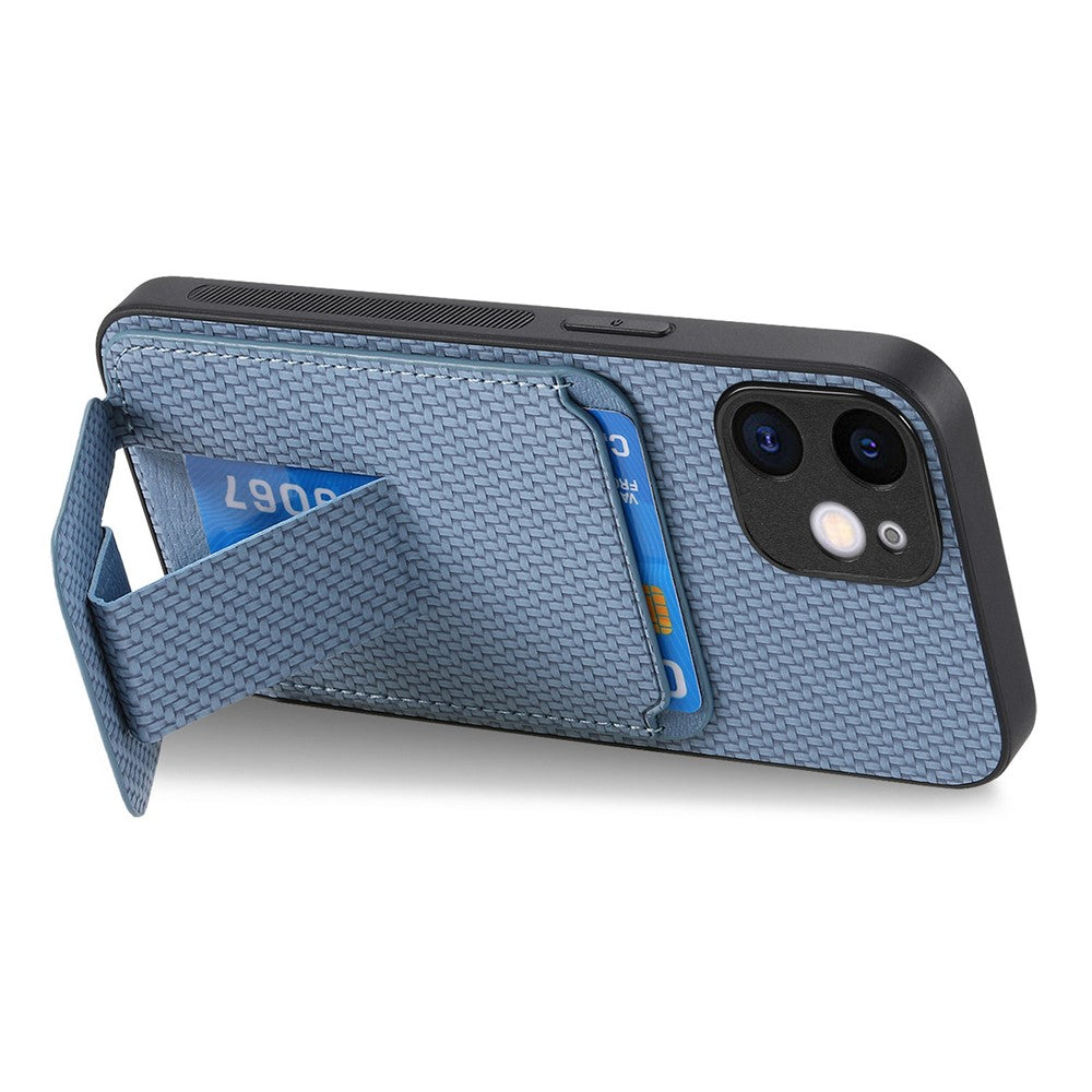C1-11 for iPhone 11 Case Kickstand Carbon Fiber Texture Smart Phone Cover