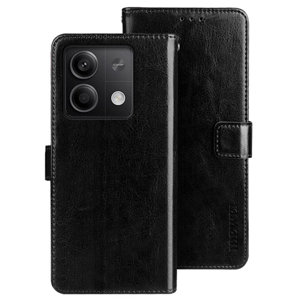 IDEWEI For Xiaomi Redmi Note 13 5G Wallet Case Leather Crazy Horse Texture Phone Cover
