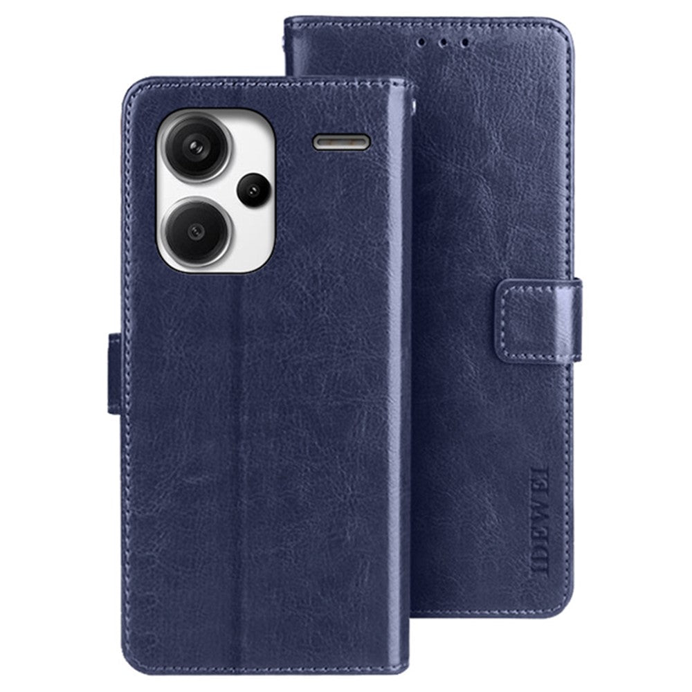 IDEWEI För Xiaomi Redmi Note 13 Pro+ 5G Skal Crazy Horse Korthållare mobilskydd