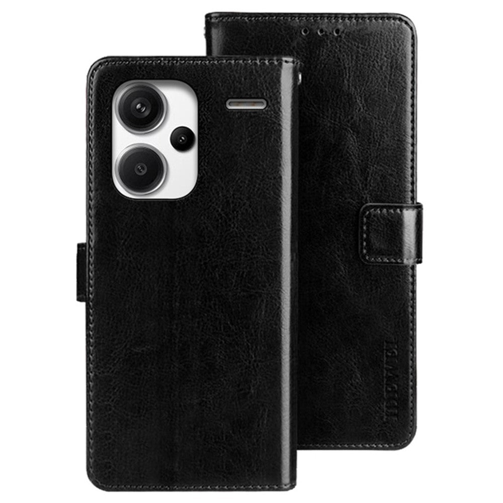 IDEWEI För Xiaomi Redmi Note 13 Pro+ 5G Skal Crazy Horse Korthållare mobilskydd