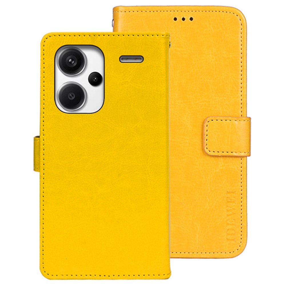 IDEWEI För Xiaomi Redmi Note 13 Pro+ 5G Skal Crazy Horse Korthållare mobilskydd