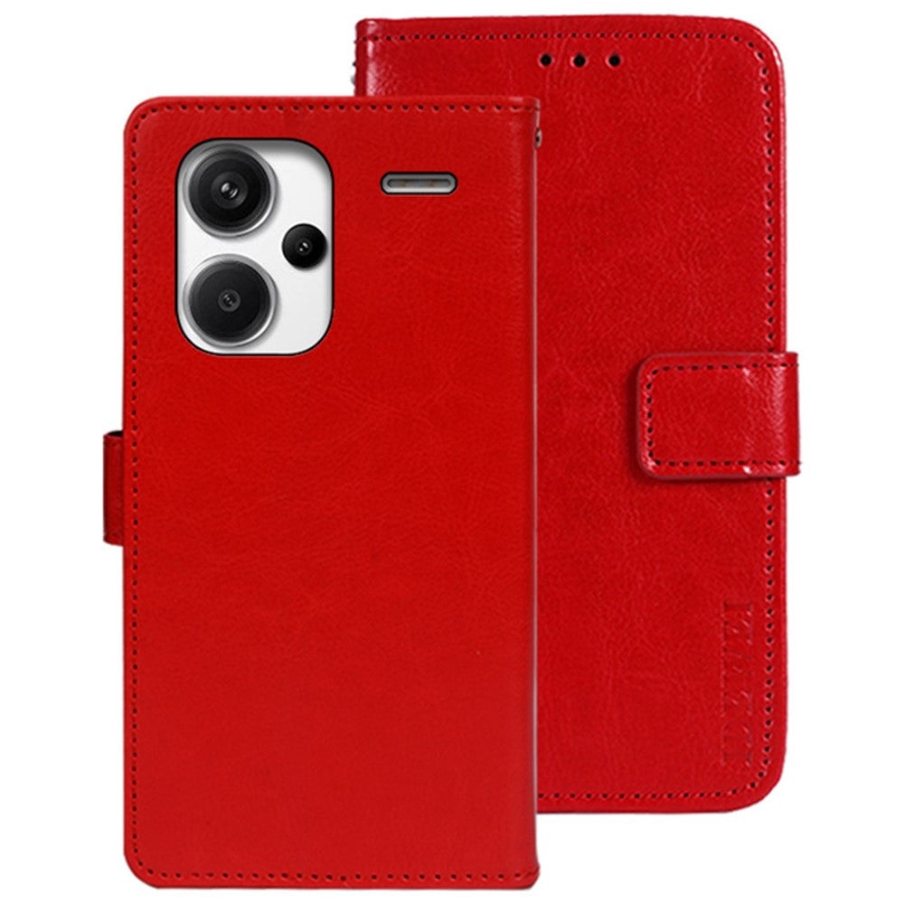 IDEWEI För Xiaomi Redmi Note 13 Pro+ 5G Skal Crazy Horse Korthållare mobilskydd