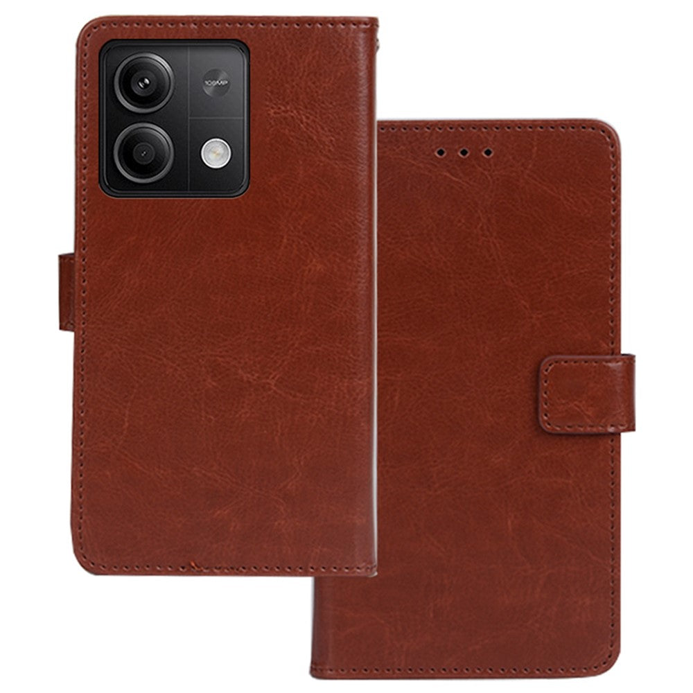 IDEWEI För Xiaomi Redmi Note 13 5G Skal Crazy Horse Texture Photo Slot mobilskyddsskal