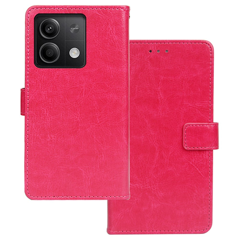 IDEWEI För Xiaomi Redmi Note 13 5G Skal Crazy Horse Texture Photo Slot mobilskyddsskal
