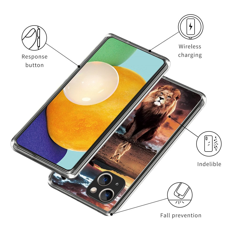 For iPhone 15 Soft TPU Case Mobile Phone Cover IMD Pattern Printing