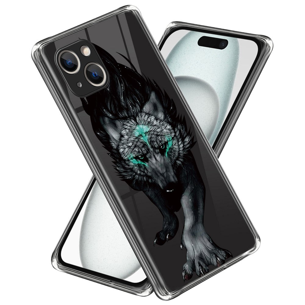 For iPhone 15 Soft TPU Case Mobile Phone Cover IMD Pattern Printing