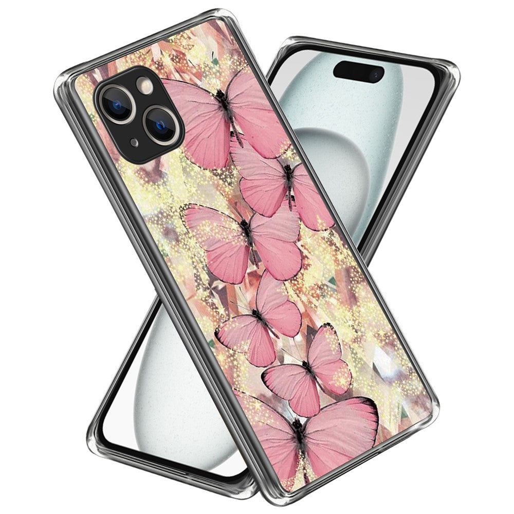 For iPhone 15 Soft TPU Case Mobile Phone Cover IMD Pattern Printing