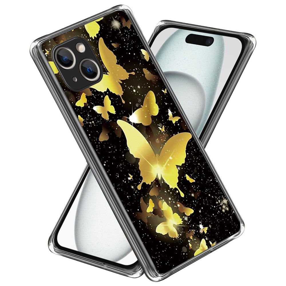 For iPhone 15 Soft TPU Case Mobile Phone Cover IMD Pattern Printing
