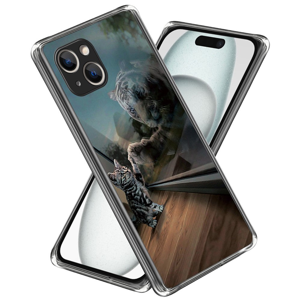 For iPhone 15 Soft TPU Case Mobile Phone Cover IMD Pattern Printing