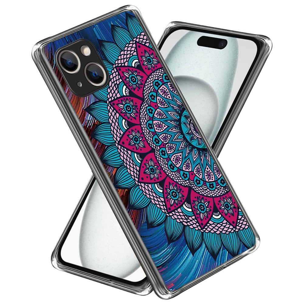 For iPhone 15 Soft TPU Case Mobile Phone Cover IMD Pattern Printing