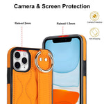 Til iPhone 11 Pro Max cover med bølgemønster, armbånds-kickstand, PU+TPU telefoncover