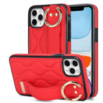 Til iPhone 11 Pro Max cover med bølgemønster, armbånds-kickstand, PU+TPU telefoncover