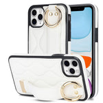 Til iPhone 11 Pro Max cover med bølgemønster, armbånds-kickstand, PU+TPU telefoncover