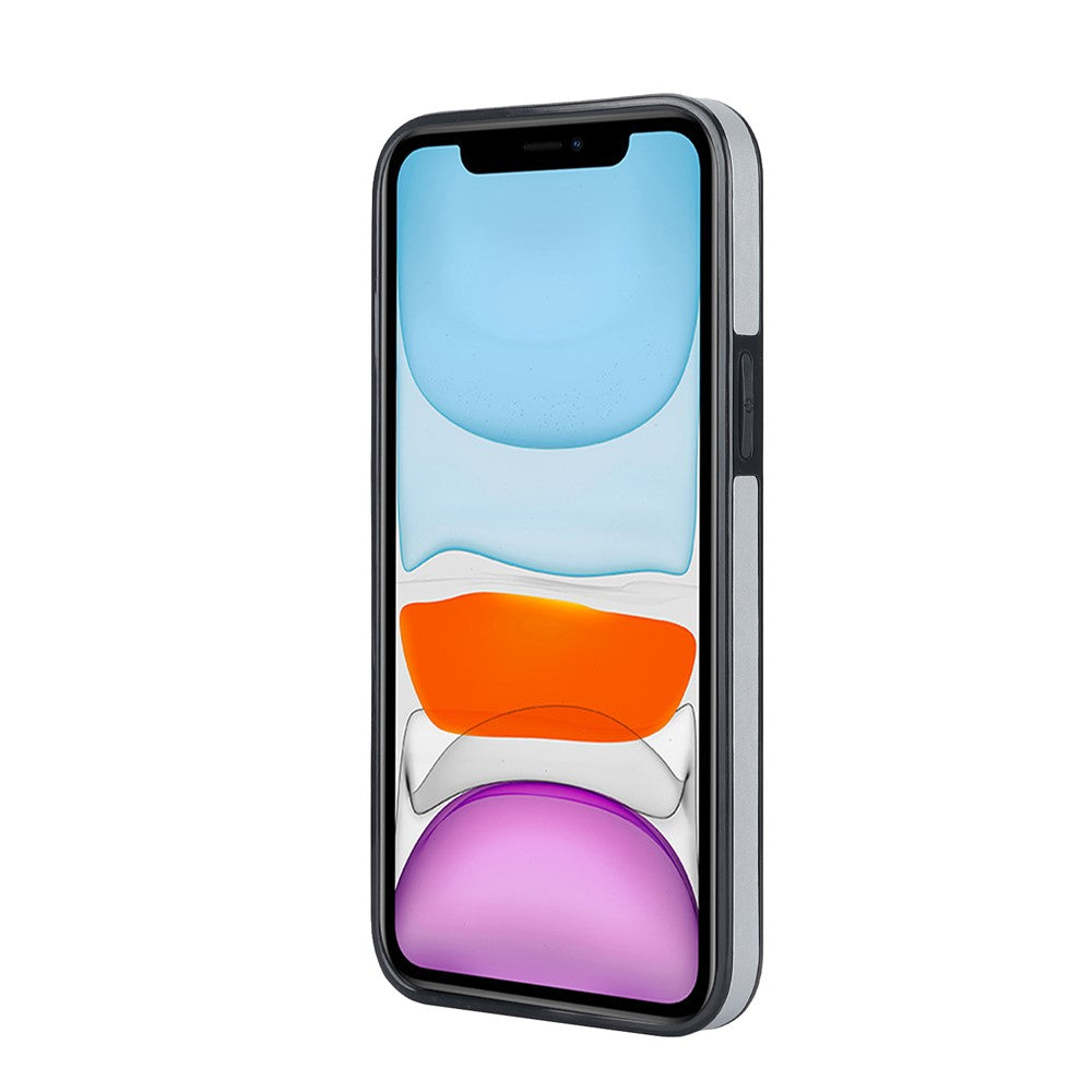 iPhone 11-skal med armband, stativ, vågmönster, fallskyddande PU+TPU-fodral
