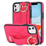iPhone 11-skal med armband, stativ, vågmönster, fallskyddande PU+TPU-fodral