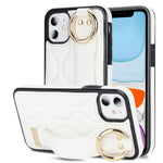 iPhone 11-skal med armband, stativ, vågmönster, fallskyddande PU+TPU-fodral