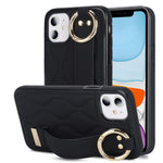 iPhone 11-skal med armband, stativ, vågmönster, fallskyddande PU+TPU-fodral