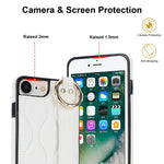 For iPhone 7 / 8 / SE (2020) / SE (2022) Cell Phone Case with Wristband Wave Pattern PU+TPU Cover