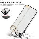 For iPhone 7 / 8 / SE (2020) / SE (2022) Cell Phone Case with Wristband Wave Pattern PU+TPU Cover