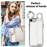 For iPhone 7 / 8 / SE (2020) / SE (2022) Cell Phone Case with Wristband Wave Pattern PU+TPU Cover
