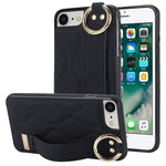 For iPhone 7 / 8 / SE (2020) / SE (2022) Cell Phone Case with Wristband Wave Pattern PU+TPU Cover