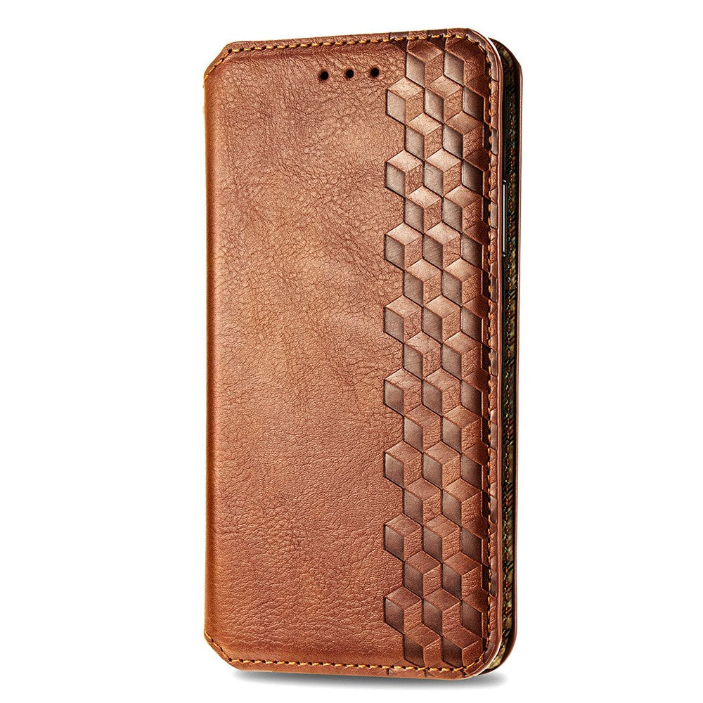 For Xiaomi Redmi Note 13 Pro+ 5G PU Leather Case Rhombus Imprint Wallet Stand Phone Cover