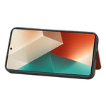 Xiaomi Redmi Note 13 5G-skal med kolfiberstruktur, PU-läderbeläggning, PC+TPU-mobilskal