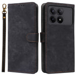 For Xiaomi Redmi K70E 5G / Poco X6 Pro 5G Wallet Case RFID Blocking Phone Cover with Hand Strap