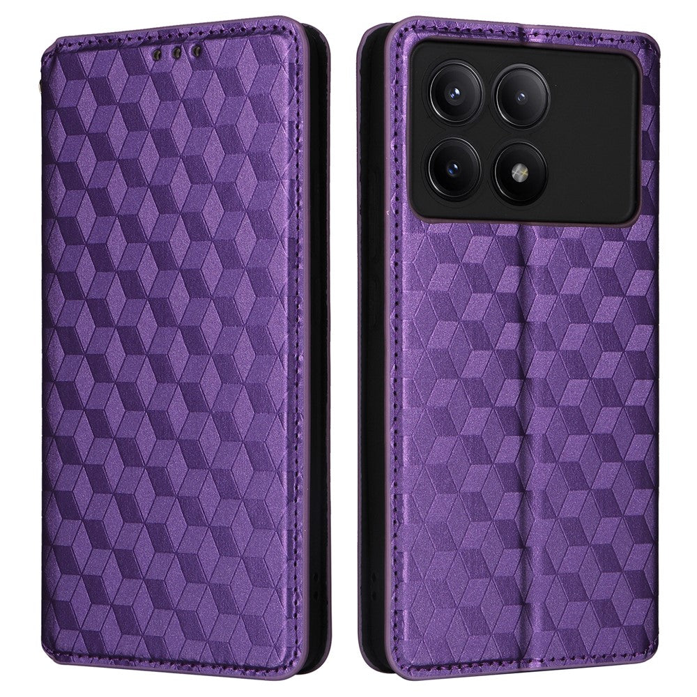 Xiaomi Redmi K70E 5G / Poco X6 Pro 5G-skal med rombmönster i läder
