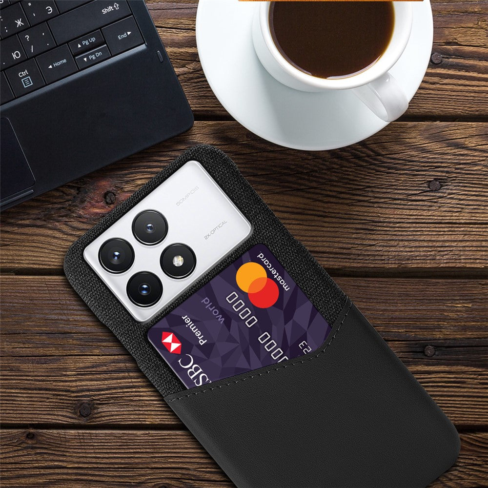 For Xiaomi Redmi K70E 5G / Poco X6 Pro 5G Case Card Slot Cloth Texture Leather Coated PC Cover